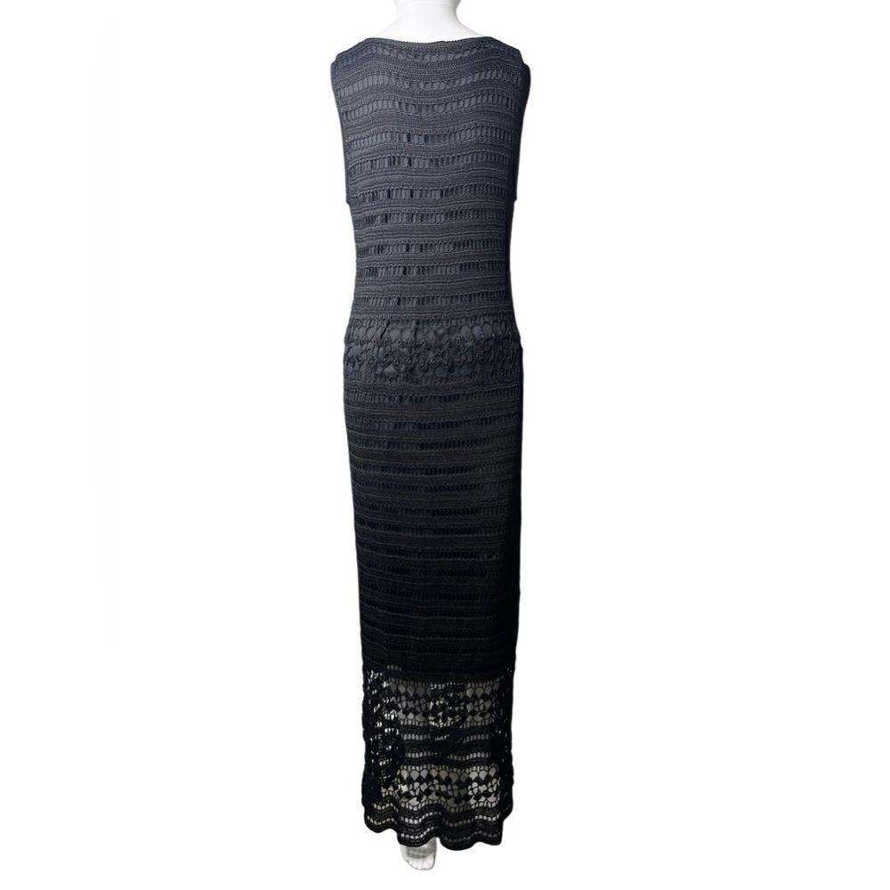 Chico's Design Crochet Overlay Maxi Dress Black Size 3 - Picture 3 of 4